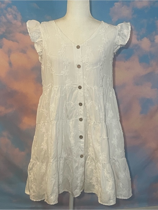 Baltic Born Dresses & Skirts - Sweet Baltic Born White Floral  Embroidered Button Front Sundress
